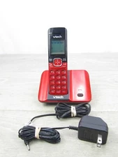Vtech Digital Handset Cordless Phone System  CS6519-16  w/ adapter "Red" Tested!