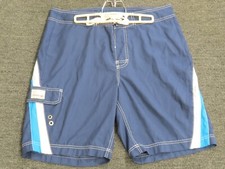 American Eagle Board Shorts Mens Size 34 Blue and White Swim Trunks