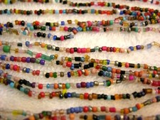 Seed bead necklace 48 inch mixed color seed beads
