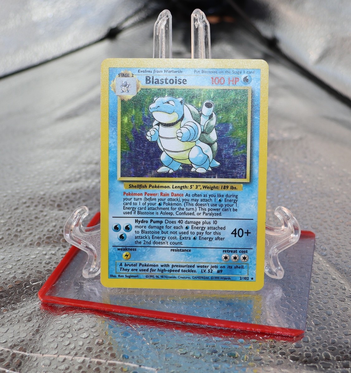 Pokémon TCG Blastoise Card 2/102 Base Set Unlimited Holo Rare LP
