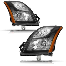 For 2010 2011 2012 Nissan Sentra 2.0L Blk Housing Amber Corner Headlights Lamps