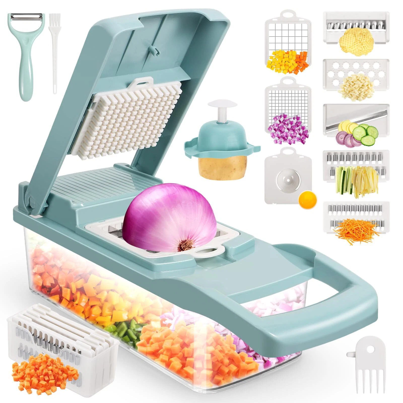 Ultra‑Sharp 420‑Grade Stainless Chopper/Dicer 8 Blades Egg White Separator 1...