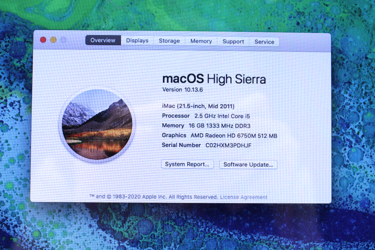 Apple iMac12,1 i5 @2.4GHz 21.5
