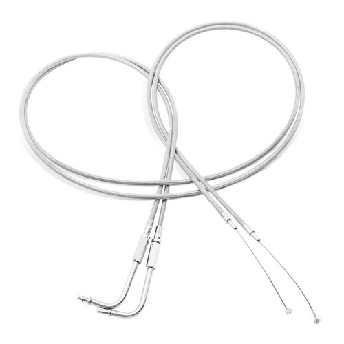 Câble Accélérateur 130cm Pour Harley Touring Dyna Softail 1996- Inox/Nylon