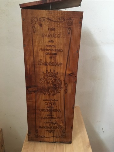 CASSETTA LEGNO BERSANO BAROLO PINTA PRENAPOLEONICA H.50 cm-L.18 cm. - Foto 3 di 9