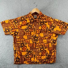 Vintage 50s Loop Collar Hawaiian Button Front Shirt Size XL Brent 60s RARE
