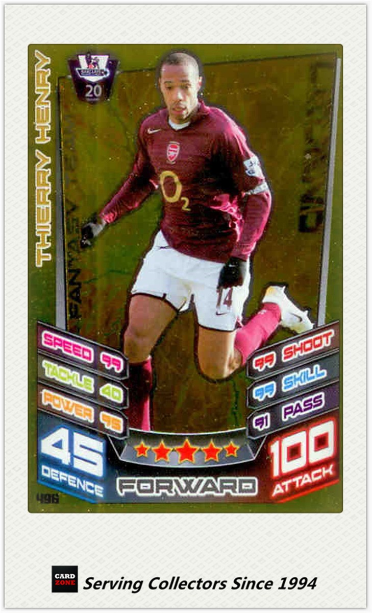 2012-13 Match Attax Legend Foil Card #496 Thierry Henry (Arsenal