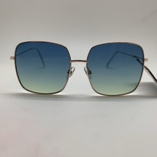 T103.3 WEST LOOP Sunglasses 44146FGX GRN VL Square Gold White Frame Green Blue