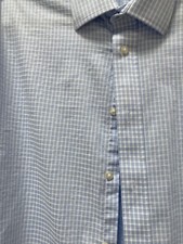 Men’s Chaps Light Blue Checked. Slim Fit. 17 1/2