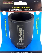 1/2" DR. X 1-1/2" DEEP IMPACT SOCKET 6 POINT SKT 78 mm Length CR-MO MATERIAL
