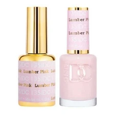 DND DC Soak Off Gel Polish + Matching Nail Lacquer - #135 Lamber Pink