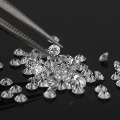 Loose CVD 410 Pcs Lab Grown First Grade  Diamond 0.80 mm Round D - F Certified
