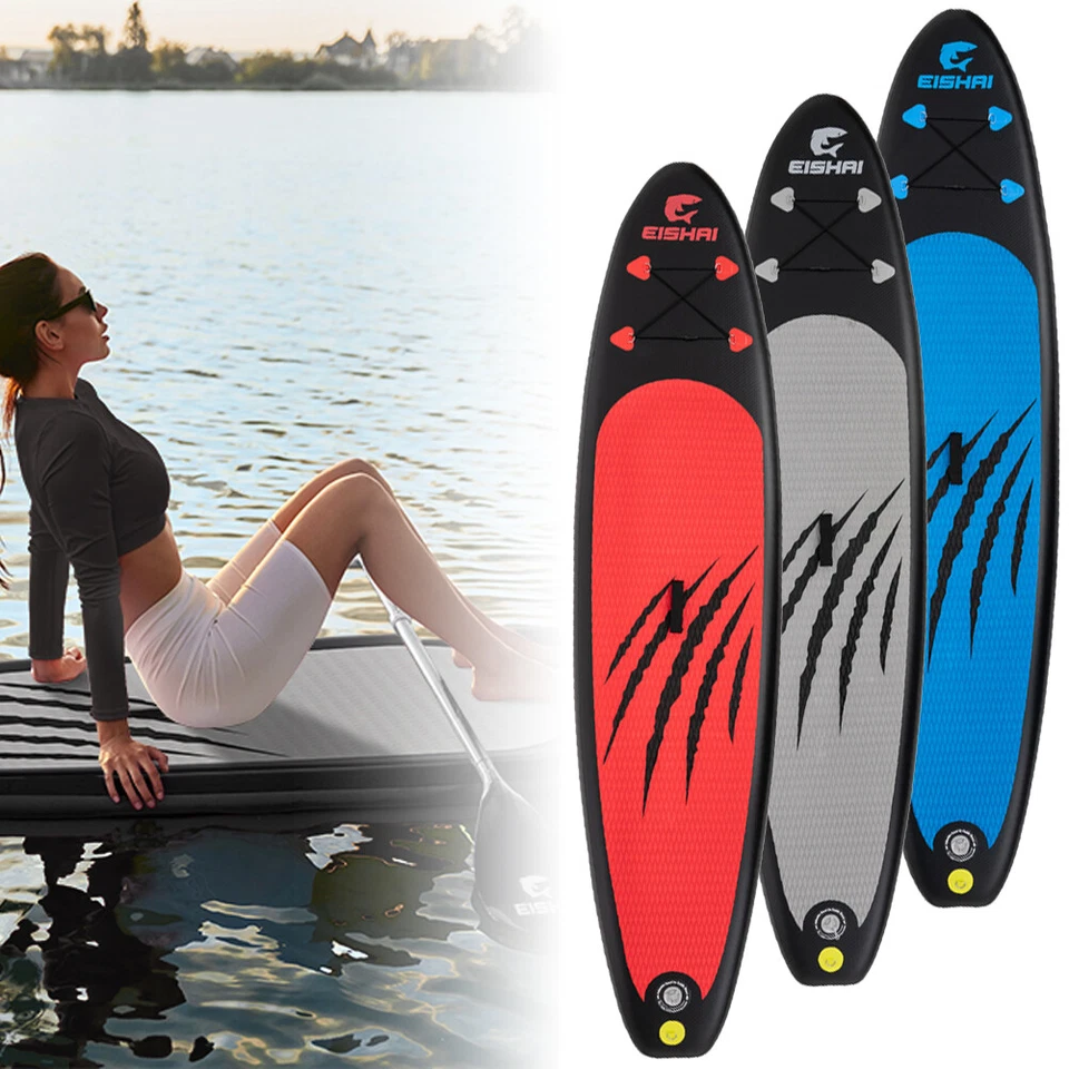 EISHAI Sharkbite Stand Up mit Pumpe Paddle Board 300 m grau blau rot grün neu - Bild 1 von 1