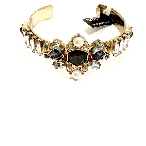 Banana Republic Women's Crystal Baguette Pearl Cuff Midnight Bracelet NWT 48 - Picture 10 of 12