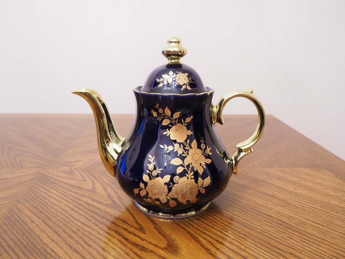 Vtg RETSCH & CO WUNSIEDEL Bavaria Porzellan ECHT COBALT 24K Gold