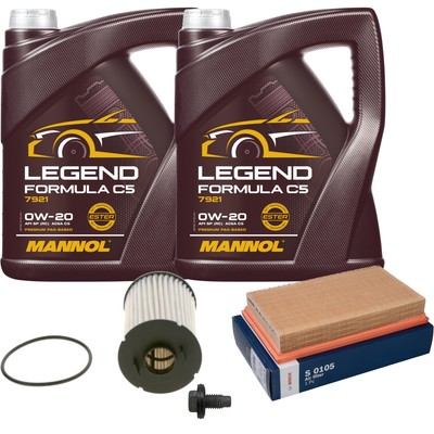 BOSCH Inspektionspaket 10 L MANNOL 0W-20 Legend Formula C5 für Jaguar XJ X35 