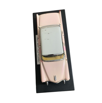 Elvis Presley 1955 Cadillac DeVille Pink/White Diecast Car Model w/ Stand