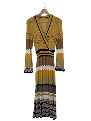 ORSAY Robe à manches longues Dames Robe T EU 38 jaune foncé-brun sable-noir - Photo 1/4