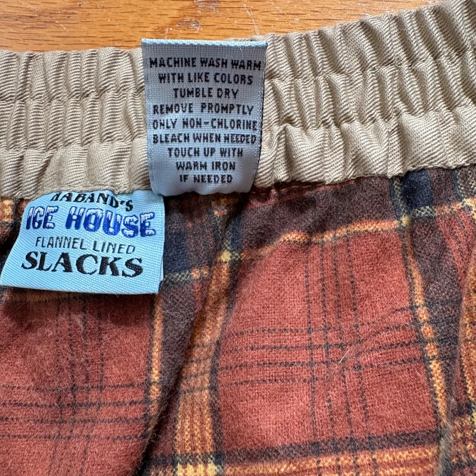 Pantalones forrados de franela Habands Ice House para hombre talla 36 S marrón tostado beige 30x26 Foto 4 de 4