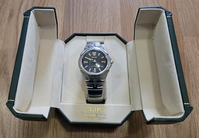 VTG Seiko Kinetic Auto Relay Wrist Watch BOXED 5J22 0A10 Stainless