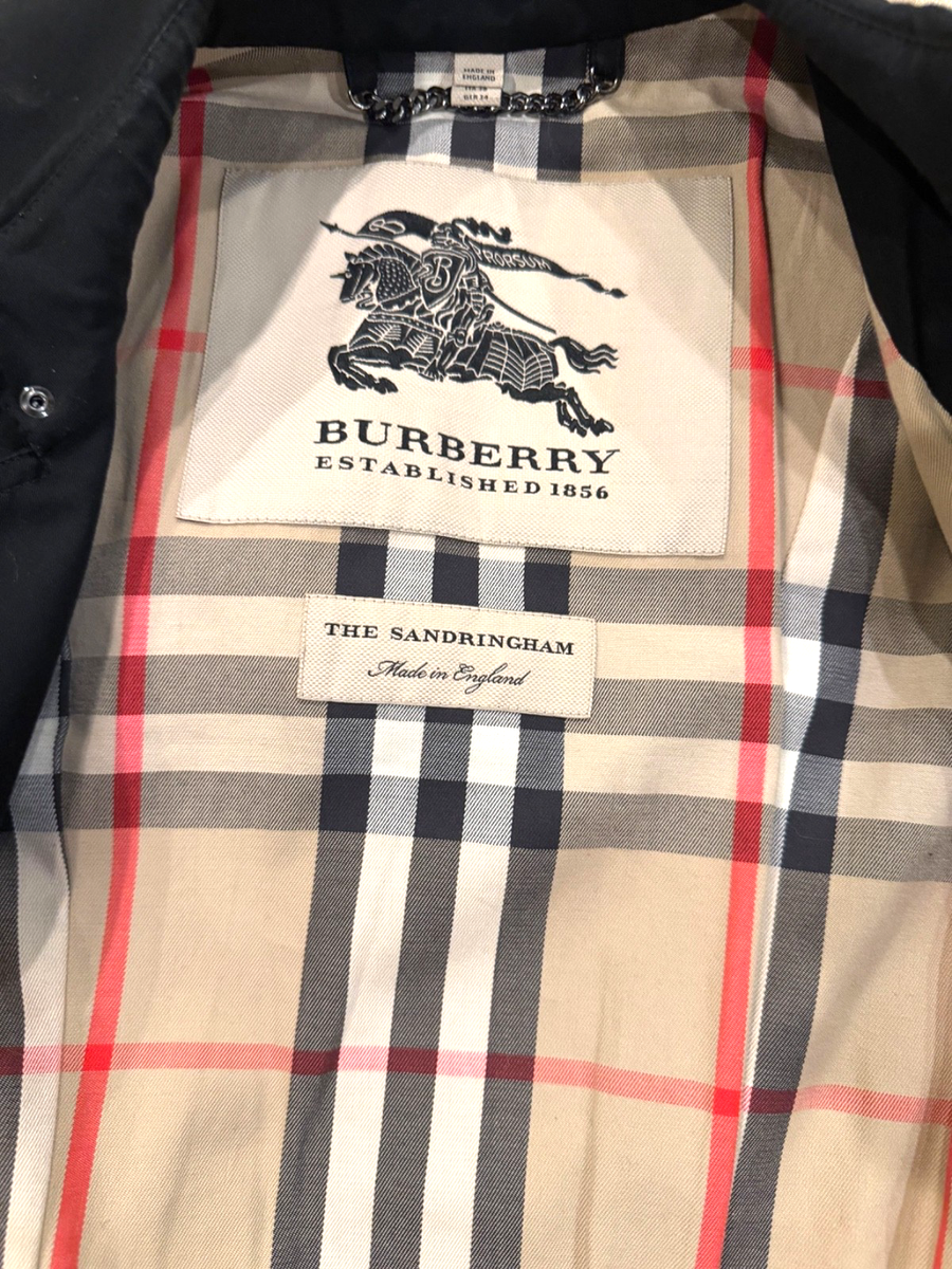 Burberry Sandringham Trench Coat Black Nova Check Made England