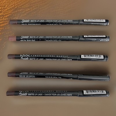 NEW - Set of 5 NYX Suede Matte Lip Liners Professional Makeup