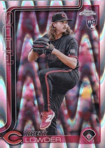 RHETT LOWDER TOPPS CHROME ROOKIE RAYWAVE REFRACTOR RC REDS #147 2025 25