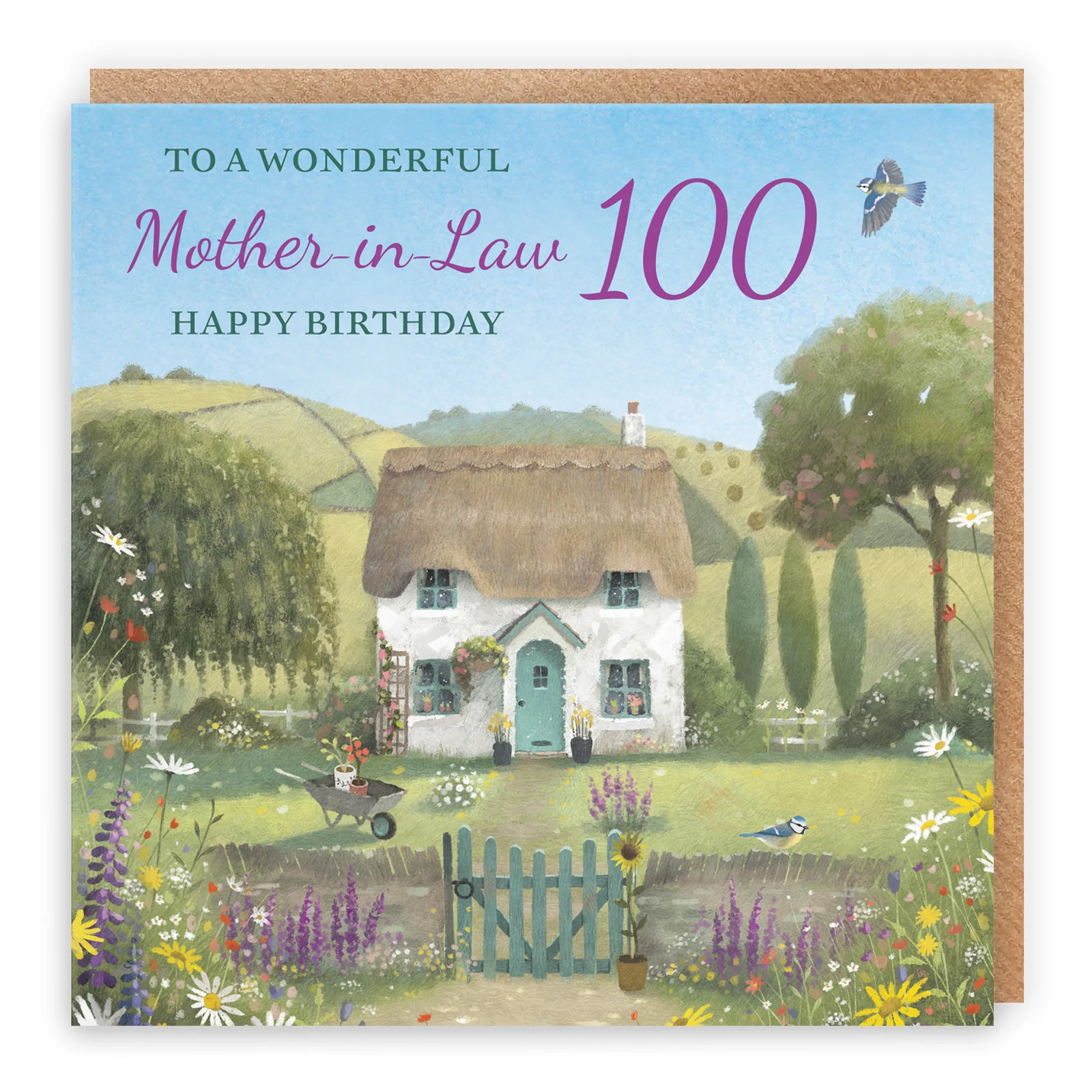 100th Mother-in-Law Birthday Card Thatched Cottage Milo's Gallery