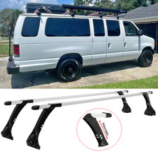 For Ford Econoline Van 1992-2015 Roof Rack Cross Bars Cargo Carrier Rain Gutter