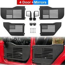 For Jeep Wrangler Jl Jt 18-25 4-door Tube Half Doors W Mirror - Us Flag Style