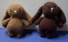 Handmade Easter Bunnies Milk Dark Chocolate Color Amigurumi Made By Seller