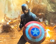 Chris Evans Signed 11x14 Photo Captain America Marvel Autograph Beckett Loa