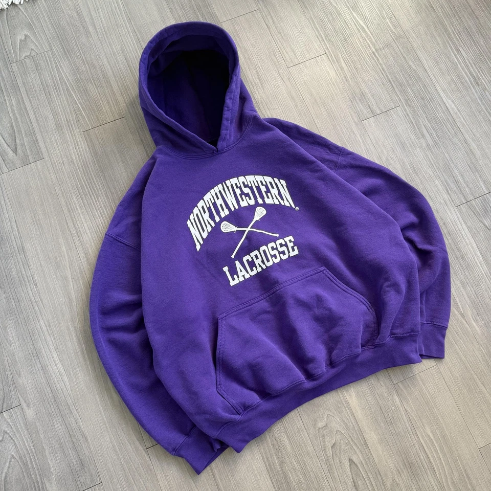 Sudadera con Capucha Northwestern Wildcats Para Hombres XL Púrpura NCAA Pullover de Lacrosse Foto 2 de 4