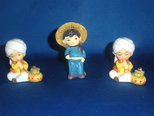 3 Vintage Walt Disney Its A Small World Snake Charmer India Chinese Boy Figurine