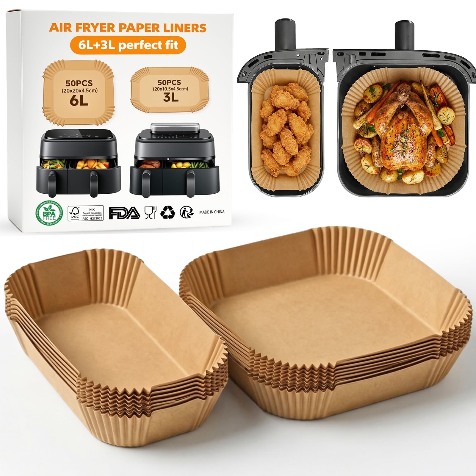 Honyao Carta Forno per Friggitrice ad Aria Philips