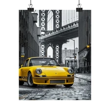 Porsche 911 GT3 RS, Brooklyn Bridge New York, Poster | Matte Vertical Wall Art