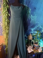 SHEIN Belle Green Halter Sleeveless Maxi Dress Strappy Long Zip Size L