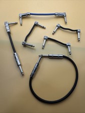Lot of 6 Guitar Pedal Patch Cables 1/4  TS Right Angle Straight Pedalboard