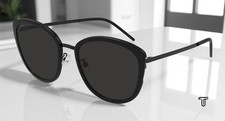 SAINT LAURENT SL 377 K SLIM 002 Round Black Matte Black 56 mm Women's Sunglasses