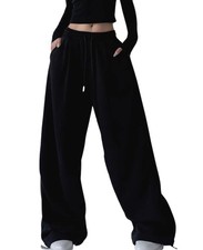 Wide Leg Sweatpants for Women Men Baggy Casual Drawstring Sweat Pants Trendy ...