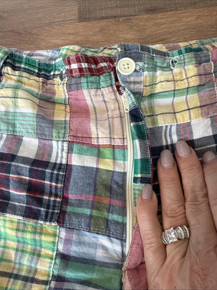 Bermudas a Cuadros Kim Rogers Patchwork Madras 12P Rosa Verde Foto 3 de 4