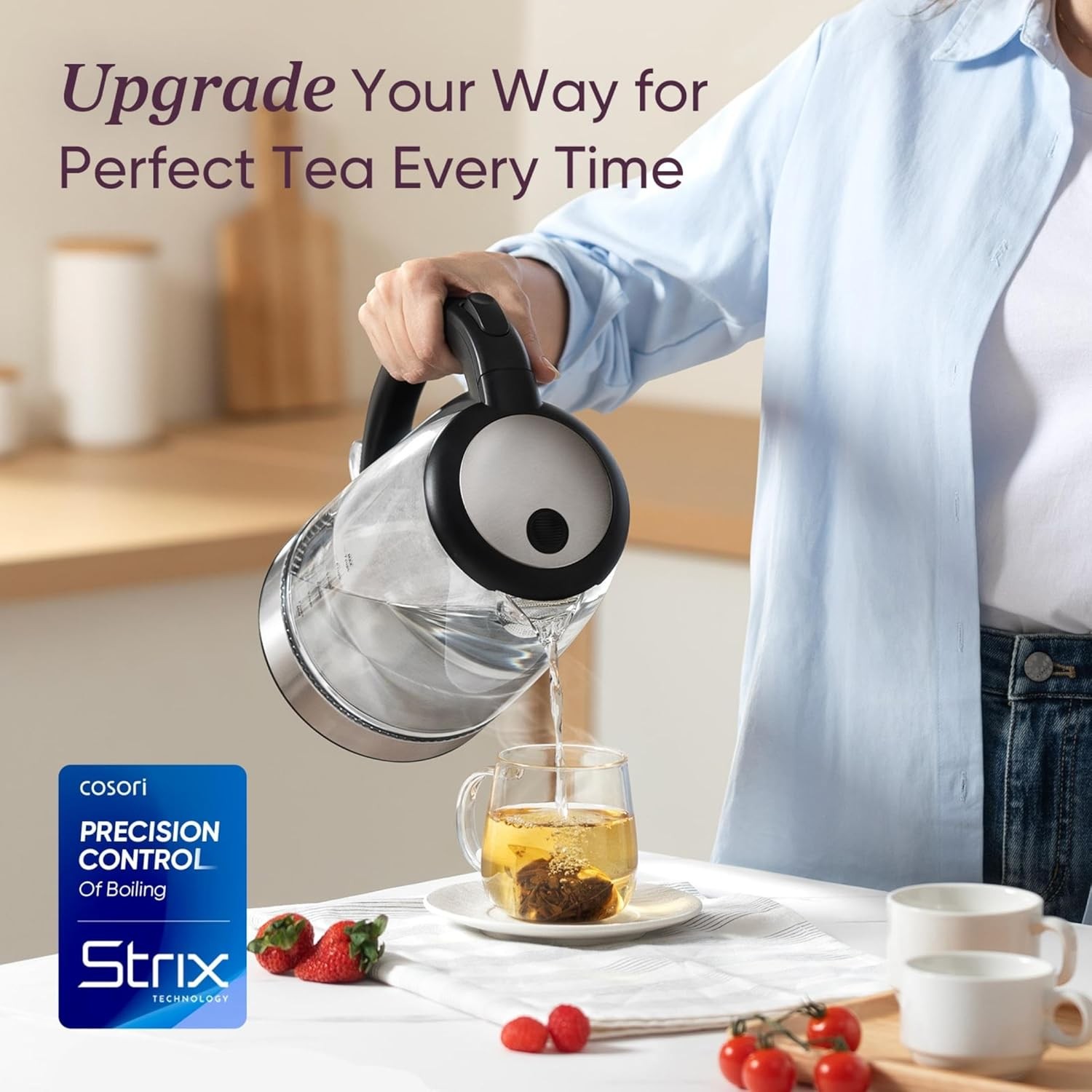 Cosori Electric Kettle, No Plastic Filter & Spout, 1.8Qt Tea Kettle & Hot Water 