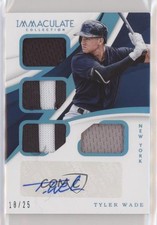 2018 Panini Immaculate Quad Materials Blue 18/25 Tyler Wade #QMA-TW Auto 6fs
