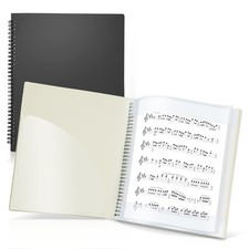 Sheet Music Folder 8.5x11 - Dual Use Music Holder Black , Pages Inside 24 Pr...