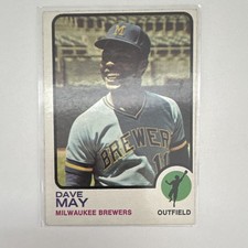 Topps 1973 Dave May Base Set #152 Milwaukee Brewers Baseball Trading Card