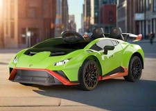 24v Lamborghini Huracan STO Drift Function Kids Ride on with Remote Leather EVA