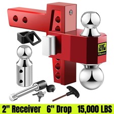 2 Receiver Drop Hitch 6 Drop Rise Adjustable Trailer Hitch 15000 Lbs Red 2 Receiver Drop Hitch 6 Drop Rise Adjustable Trailer Hitch 15000 Lbs Red