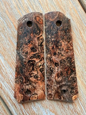 1911 Exotic Weru Burl Wood Grips Government Full Size Colt -Exhibition Grade