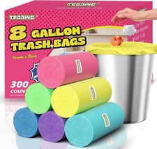 8 Gallon Trash Bags - 300 Count Heavy Duty Medium Garbage Bags 30 Liter Unsce...