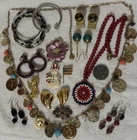 Vintage Costume Jewelry Lot–Necklaces Earrings Bracelet Brooches Some Signed